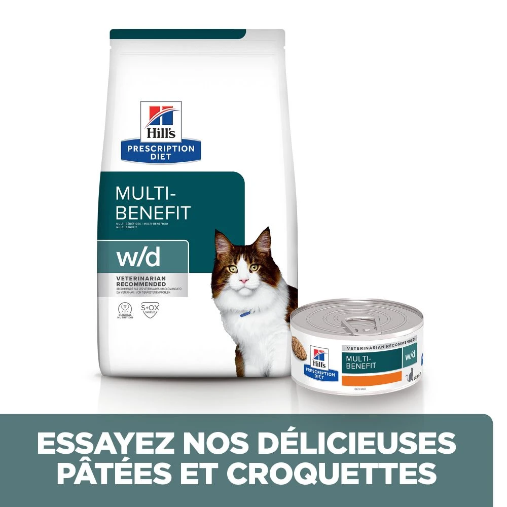 Hill's Prescription Diet W/D Multi Benefit Croquettes Et Boîtes Pour Chat Au Poulet – Image 4