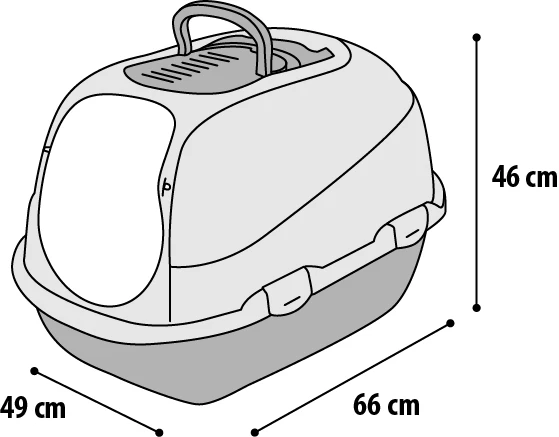 Flamingo Bac à Litière Hera Gris XL 49x66x46cm – Image 2