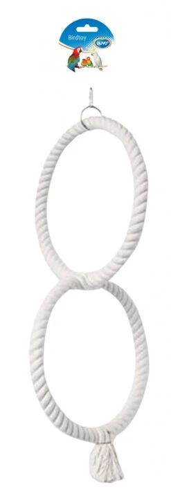 Duvo Plus Jouet Perroquet Corde 2 Anneaux 50 Cm