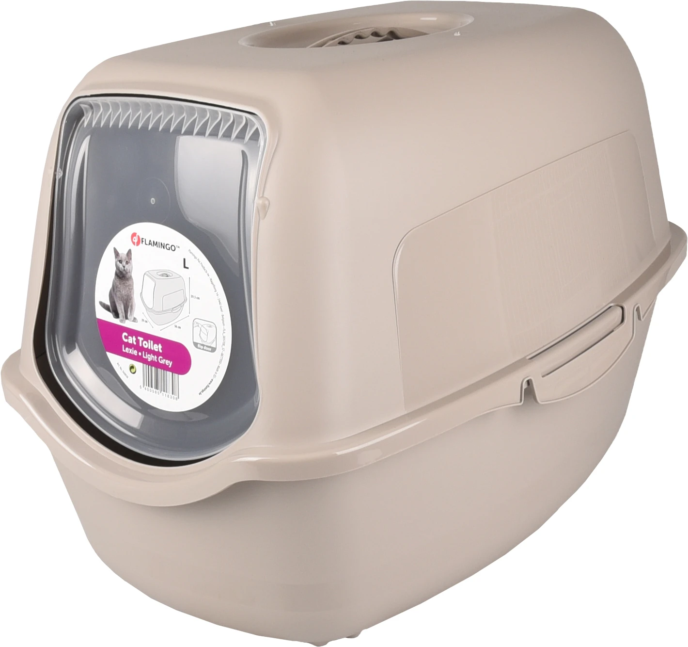 Flamingo Bac à Litière Lexie Gris Clair L 39x56x39,5cm – Image 2